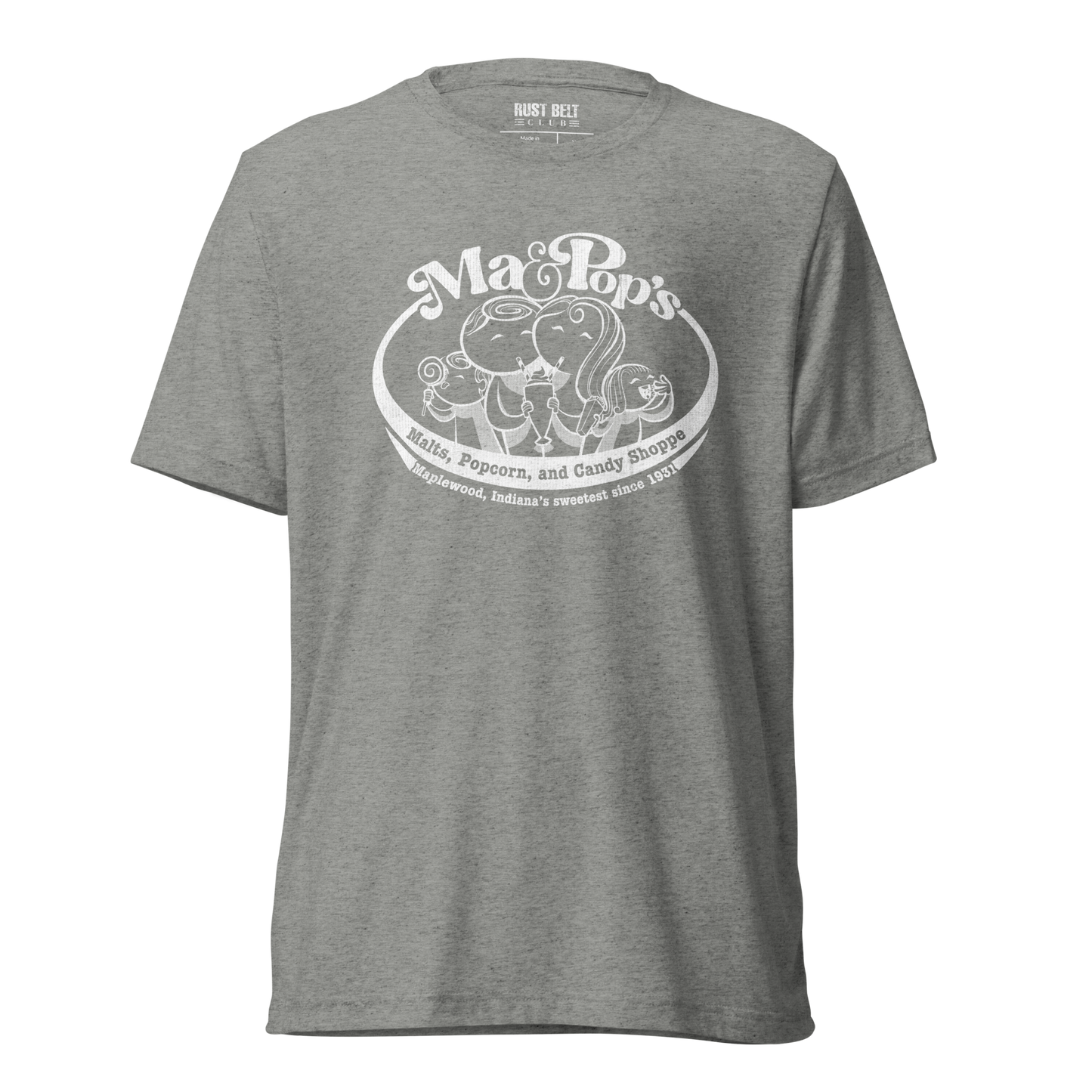 Ma & Pop's Malts, Popcorn, and Candy Shoppe Tri-blend Tee (white)