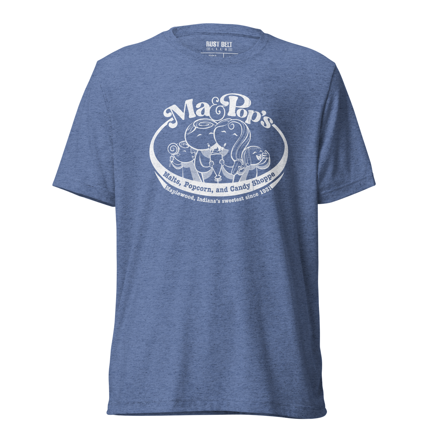 Ma & Pop's Malts, Popcorn, and Candy Shoppe Tri-blend Tee (white)