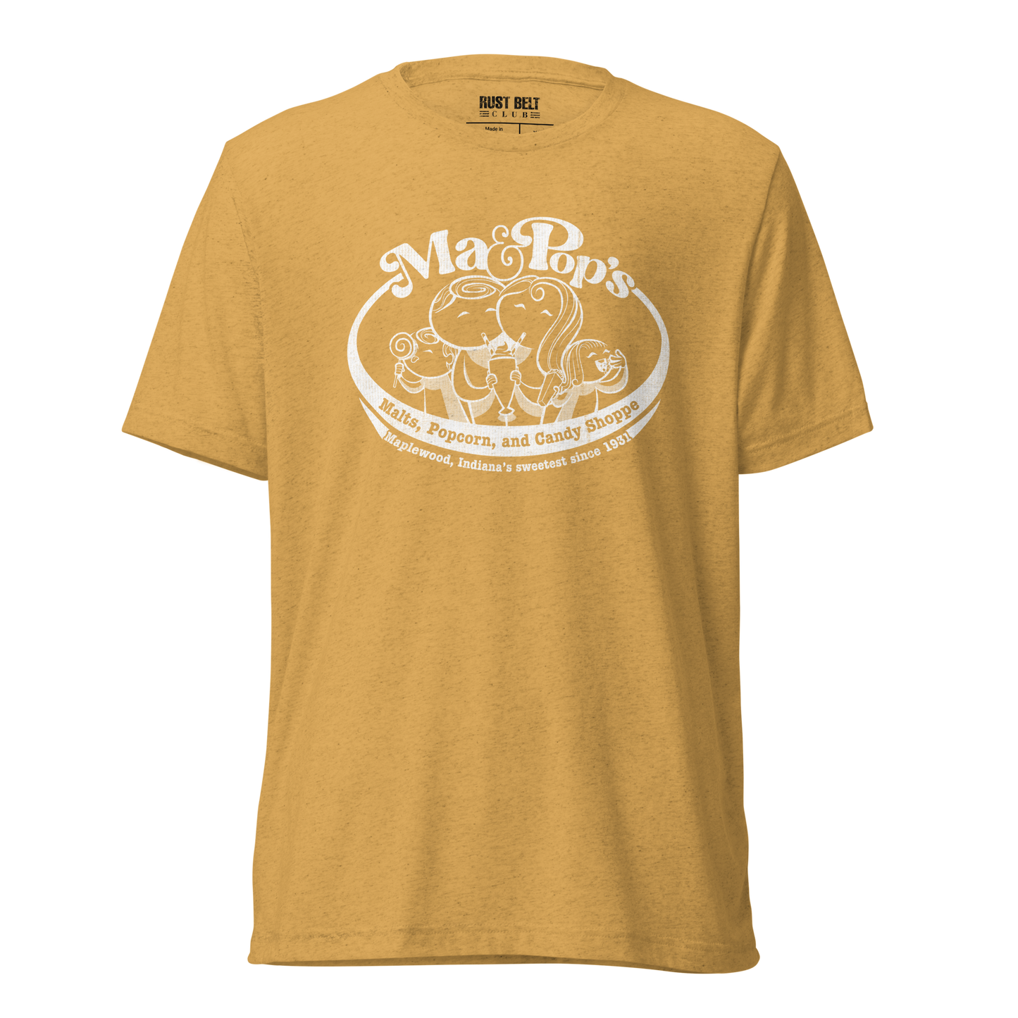 Ma & Pop's Malts, Popcorn, and Candy Shoppe Tri-blend Tee (white)