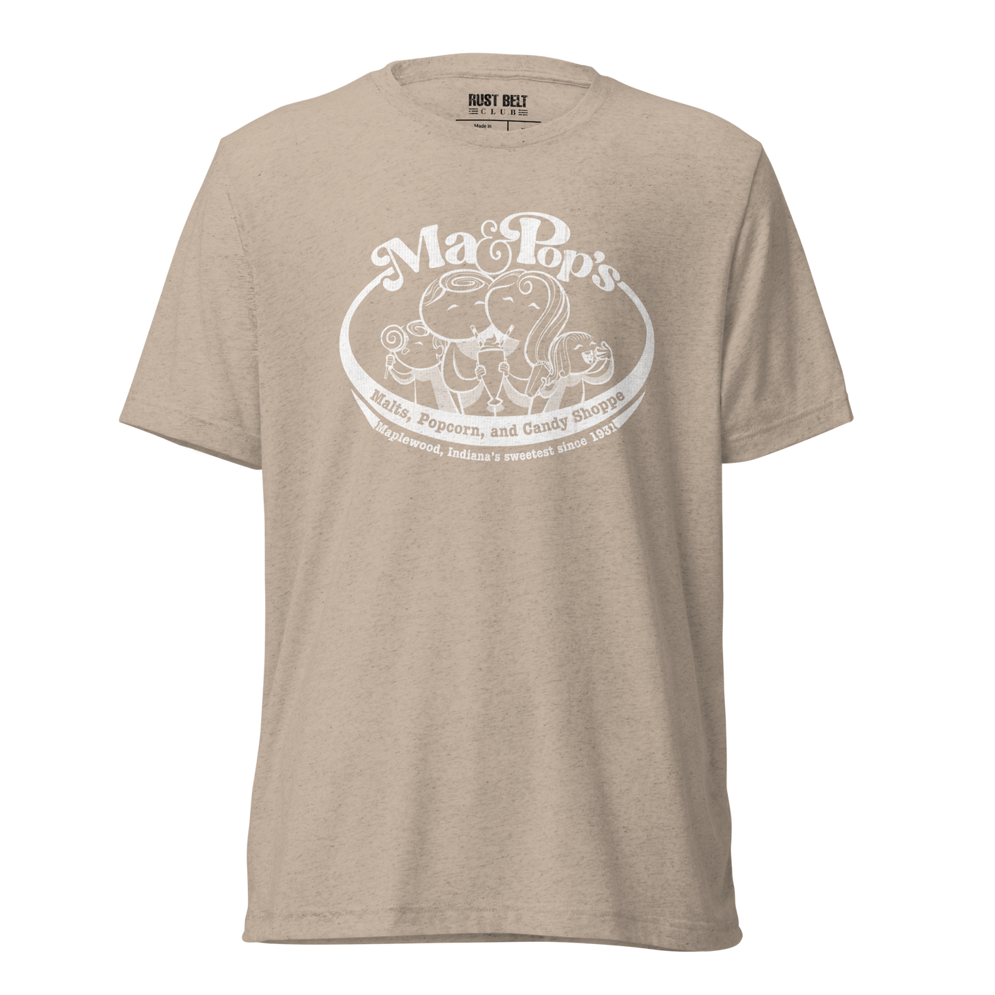 Ma & Pop's Malts, Popcorn, and Candy Shoppe Tri-blend Tee (white)