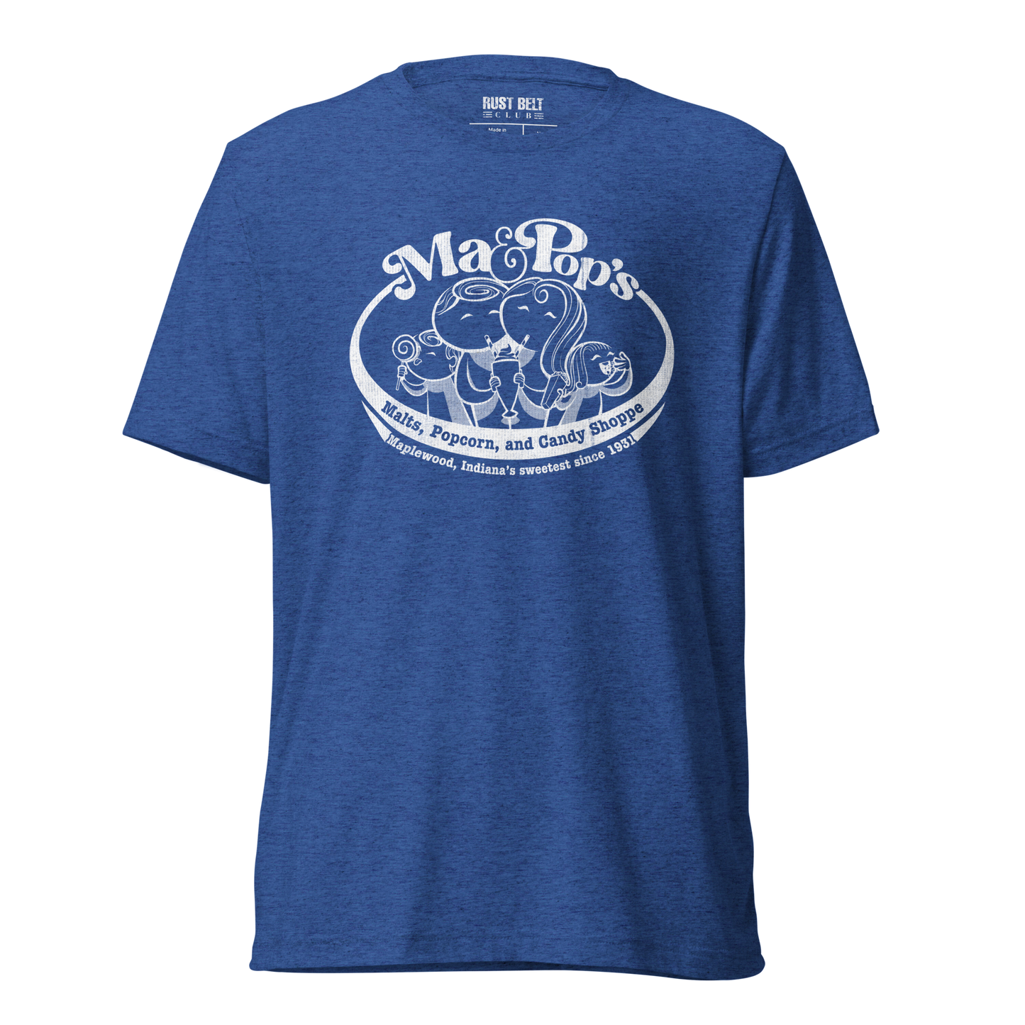Ma & Pop's Malts, Popcorn, and Candy Shoppe Tri-blend Tee (white)